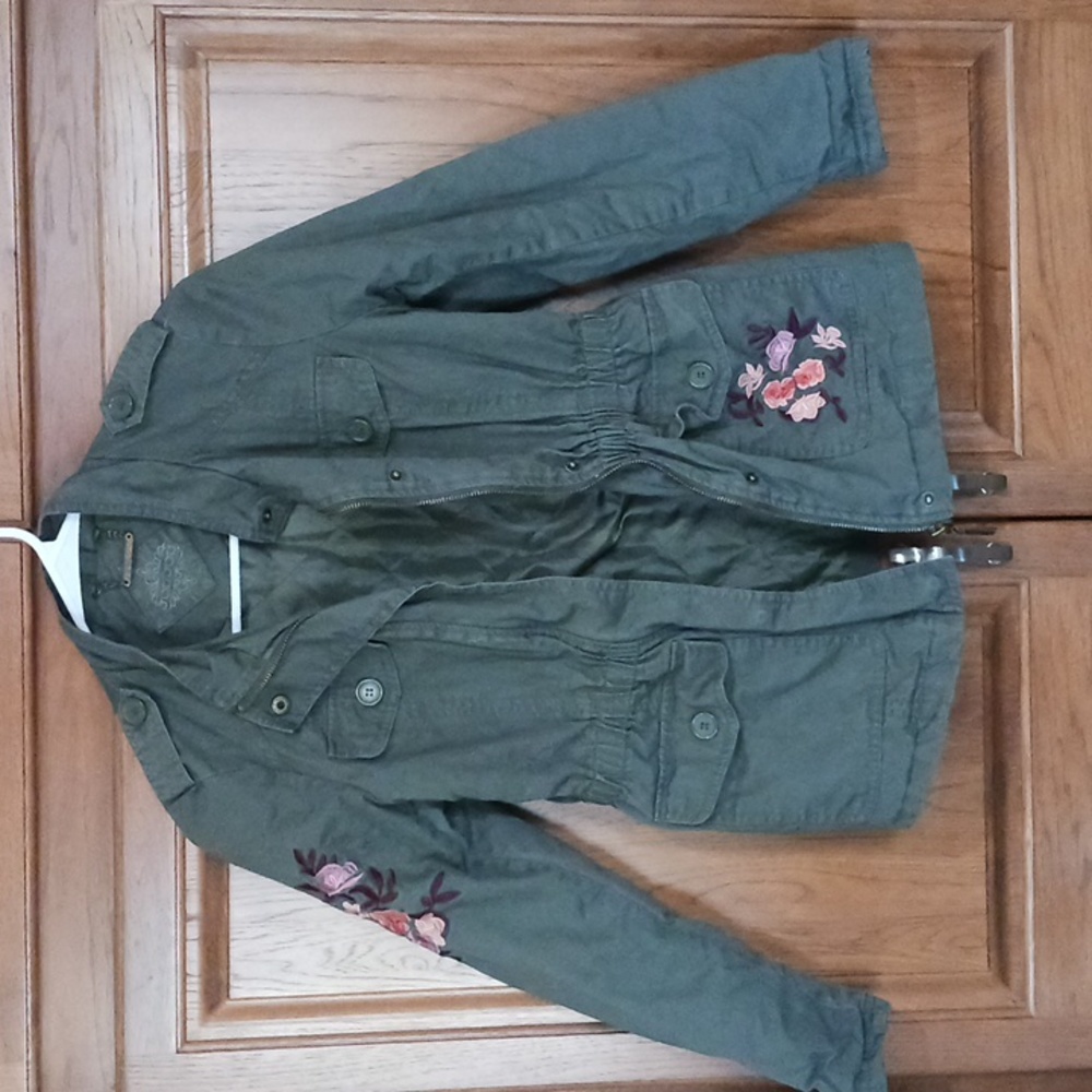 JouJou army green girls jacket sz 14/16